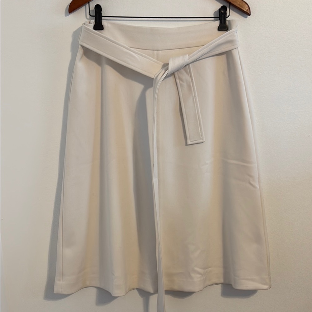 Ann Taylor Cream Wrap Knee-Length Skirt